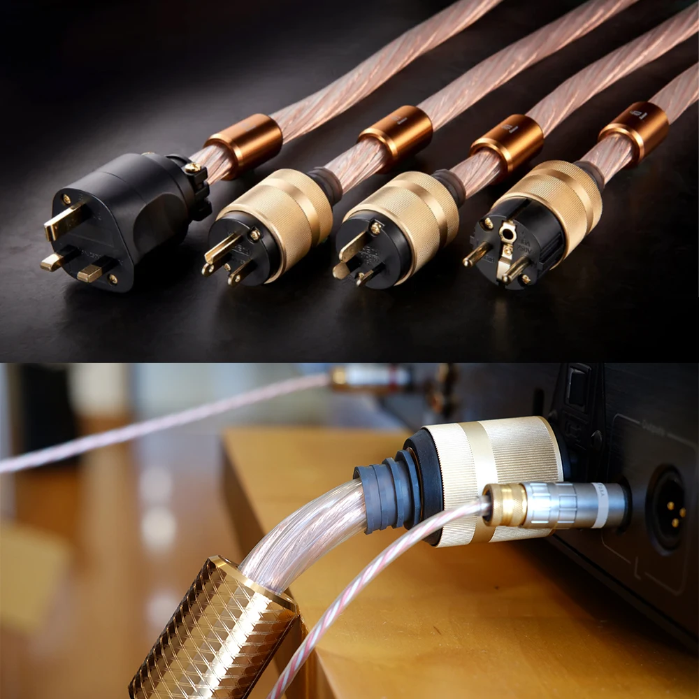 iFi Quasa/Supaquasa 1.8m HiFi Audio Active Filtered Power Cable Geometric Pure Copper Balance Line Double annular helix