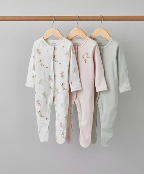 3PCS/LOT 2024 New Babies Rompers Cotton Material Long Sleeves Baby Boys Girls Jumpsuits Newborn Clothing Infant Sleepsuits