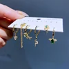 2023 New Design Cute Small Animal Pendant Dangle Earrings Set Gold Plated Green Cubic Zirconia Women Jewelry 4