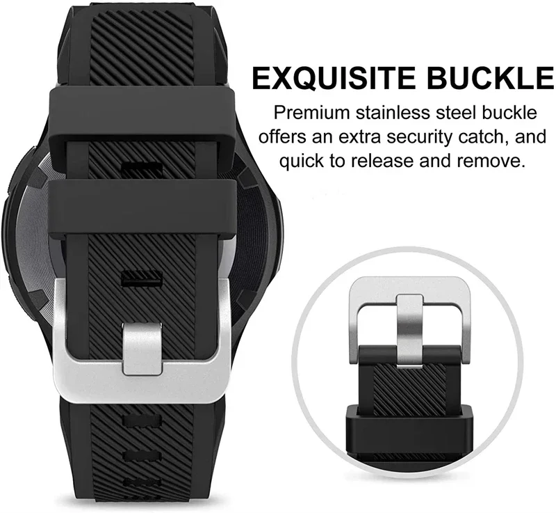 Silicone Smartwatch Strap - 22mm Soft Bracelet Belt