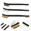 5pcs/set Mini Metal Remove Rust Brushes Brass Cleaning Brushes Polishing Metal Brushes Cleaning Steel Wire/Copper Wire/Nylon 4