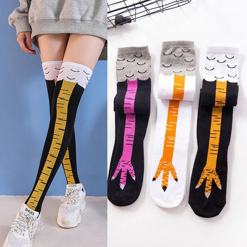 

Woman Sexy Chicken Paws Feet Socks Ladies Funny Personality Stovepipe Stockings Over-the-knee Socks Thin Chicken Foot Socks