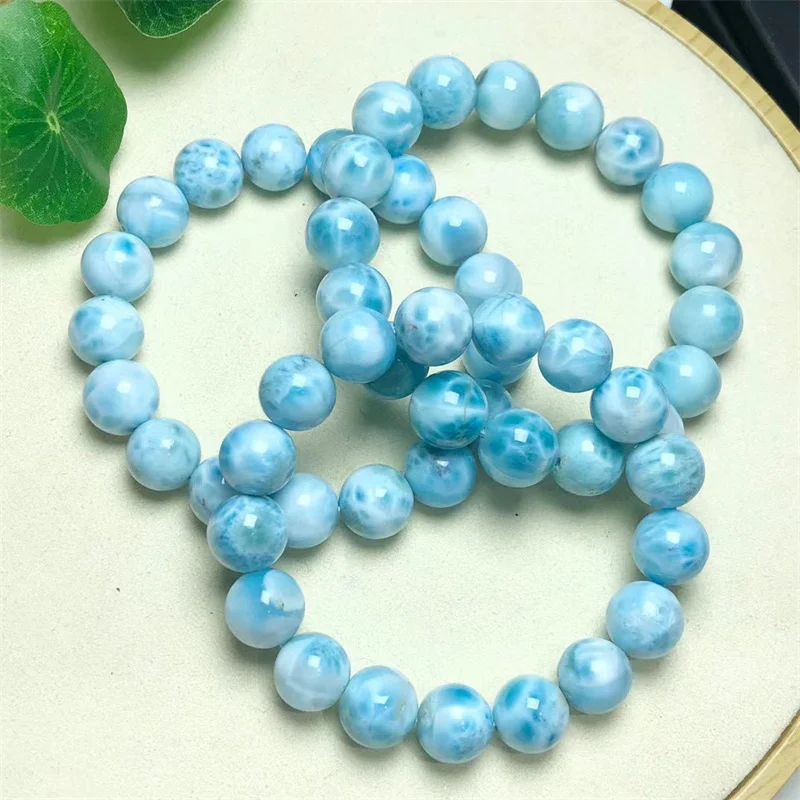 

Natural Larimar Bracelet Fashion Crystal Jewelry Bangle For Women Healing Christmas Holiday Gift 1pcs 11/12/15MM