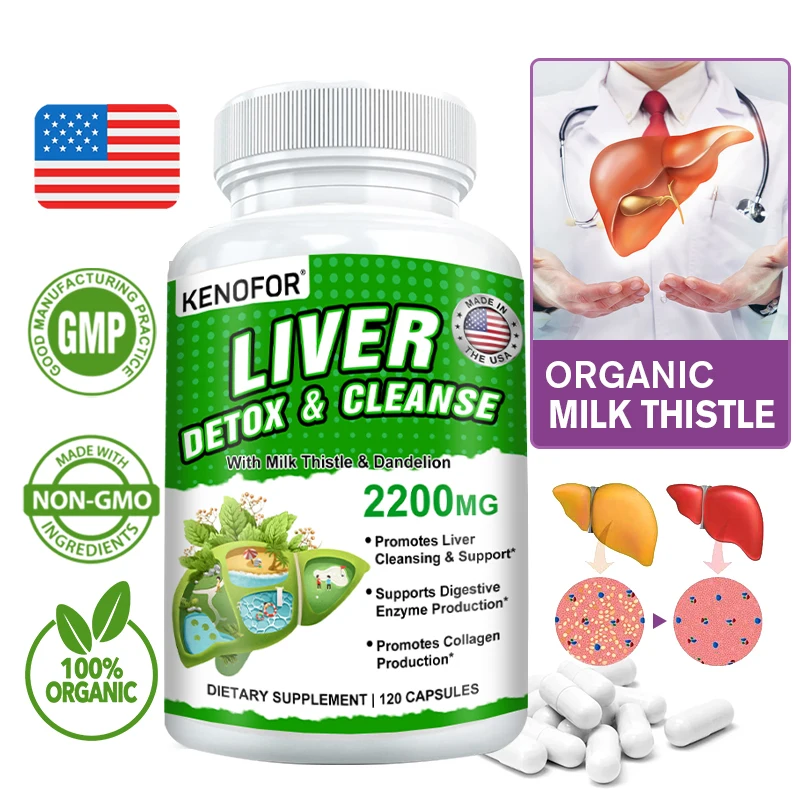 Liver Detox & Cleansing Supplement Helps Maintain Normal Liver Function and Heart Health Promotes Toxin Removal