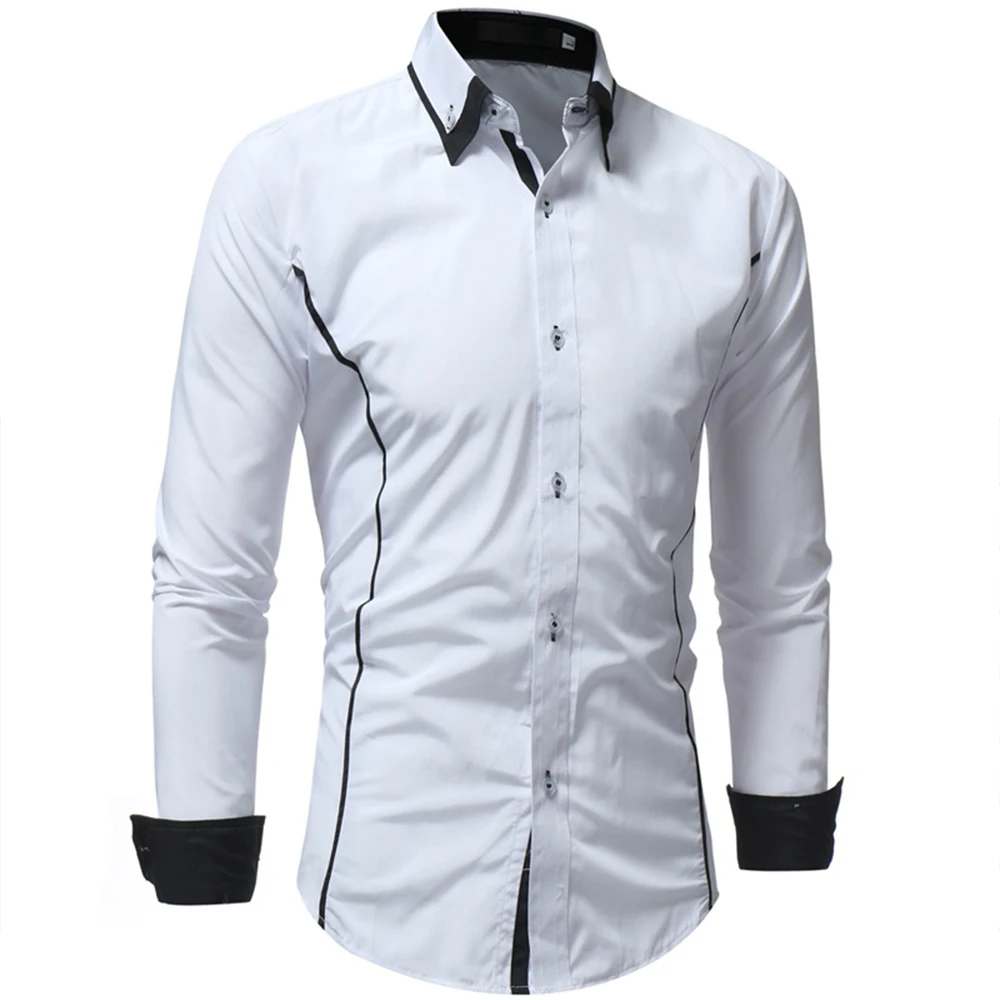 short sleeve button down shirts Business Shirts Men's Long-sleeved Business Casual Shirts Slim-fit Formal Shirts short sleeve work shirt Shirts