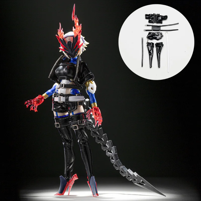 A-005 Elite 1/12 Anime Mobile Suit Girl Black Patent Leather Short Top Set Content Traveler Per Bambole Con Action Figure Da 6 Pollici
