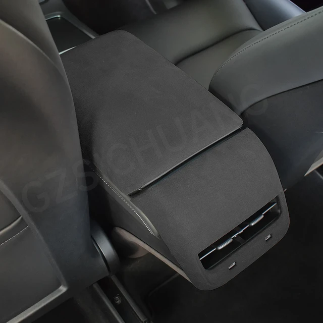 Housse de protection pour Console centrale en daim, pour Tesla Model Y Model  3 2022 2021, couvercle de boîte d'accoudoir à ventilation, accessoires de  décoration d'intérieur - AliExpress