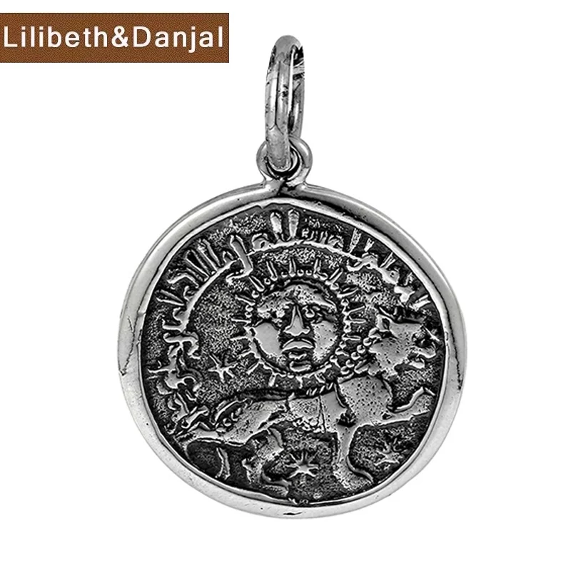 Sun-Lion-Colgante-de-Plata-de-Ley-925-para-hombre-collar-de-monedas ...