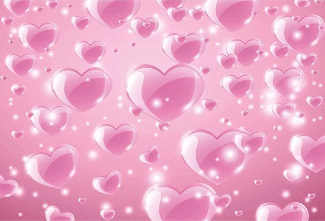 Early 2000s Photography Backdrop Pink Hearts Romantic Valentines Day  Background Baby Shower Birthday Girl Party Banner Decor|Background| -  AliExpress