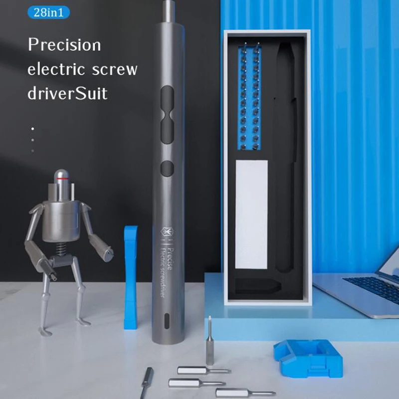 

Cordless Screwdriver Rechargeable Lithium Battery S2 Steel Bits Upgraded Wireless Electric Screwdriver Repair for Mobile