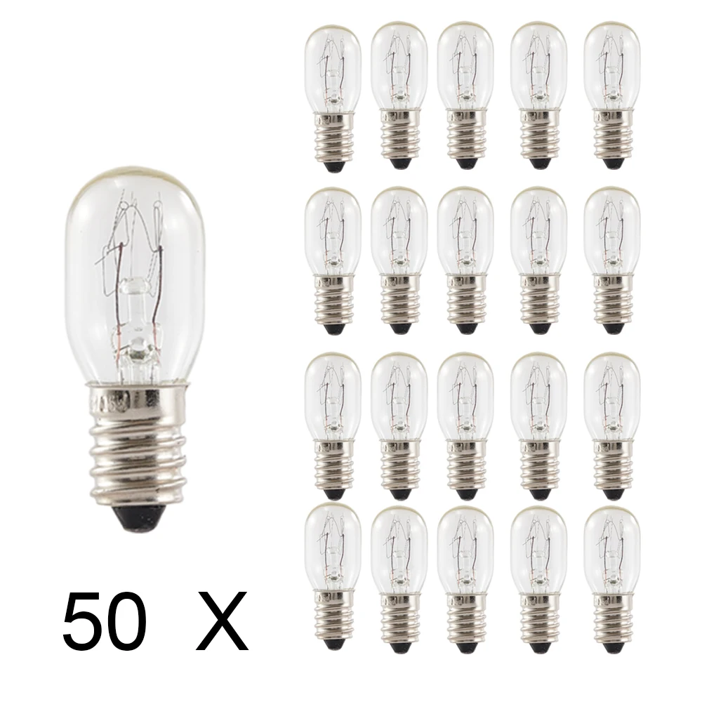 Incandescent Bulb Cooker Hood Light Bulb 50 E14 Salt Lamp Spherical Bulbs 220-240V 15W Tubular Filament For Range Hoods