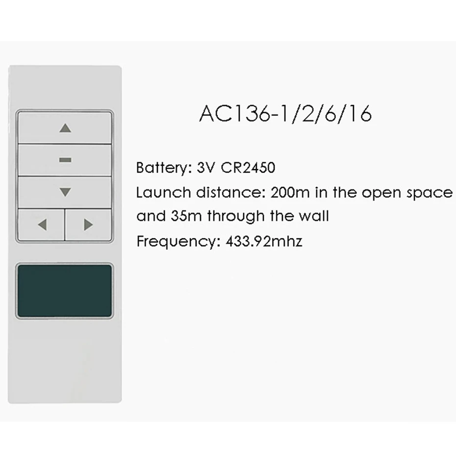 AC136-06 AC136-16 para A-OK RF433 Curtain Motor