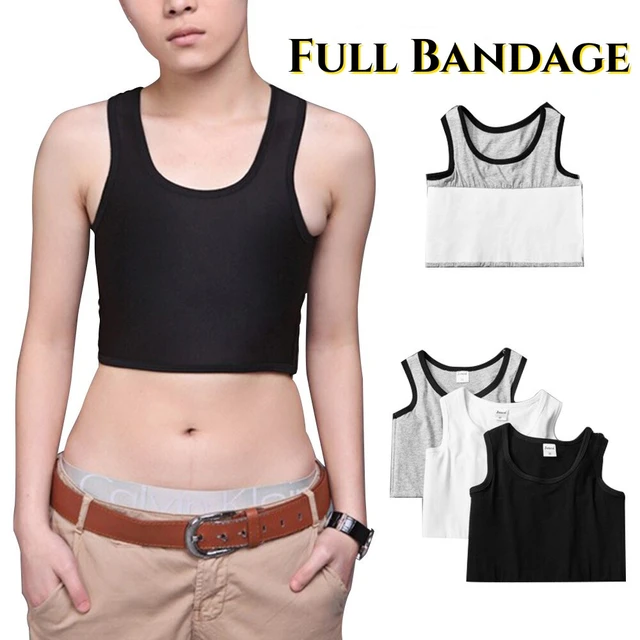 Bandage Chest Binder Super Flat FTM Vest Lesbian Binder Sportswear Pullover  For Big Breasts