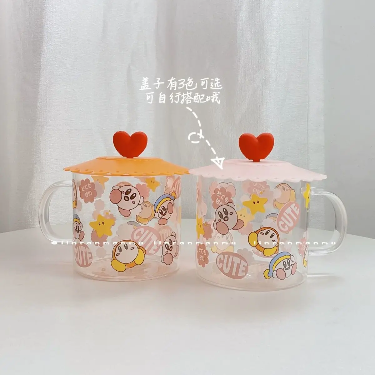 Cartoon Kirby Cup Karbi Mug Water Anime Cute Pink Chef Figure Kawaii Mug  Coffee Glass Cup Milk Water Cups Girl Birthday Gifts