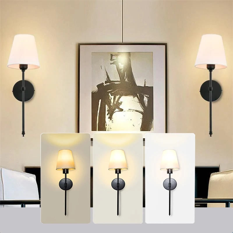 Recharge LED Wall Lamp RGB Bulb 1200mA 40*16cm Portable Bedroom Corridor Hallway Interior Luminaire Bedside Fabric Fixture