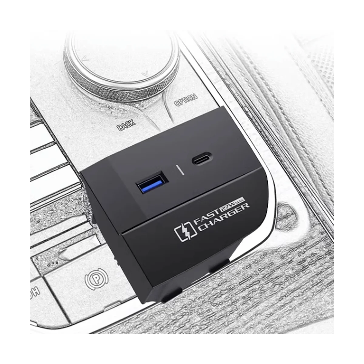 27W Car Usb Tipo C Fast Charger Vassoio Pad Storage Box Per Bmw X3 X4 Ix3 2022 2023