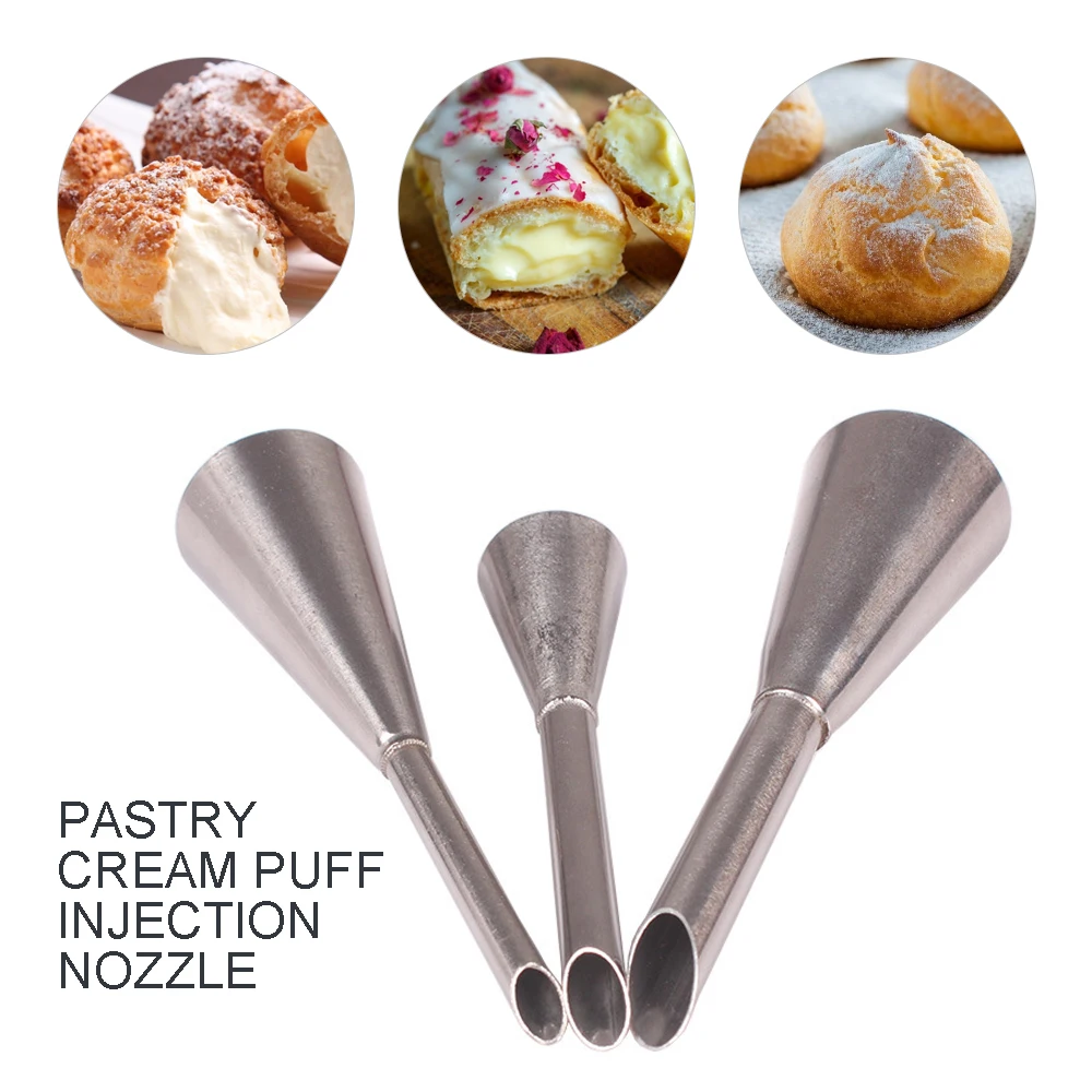 

5/6/8mm Nozzles For Confectionery Stainless Steel Puff Injected Nozzles Russian Syringe Puff Cake Pastry Confectionery Tools