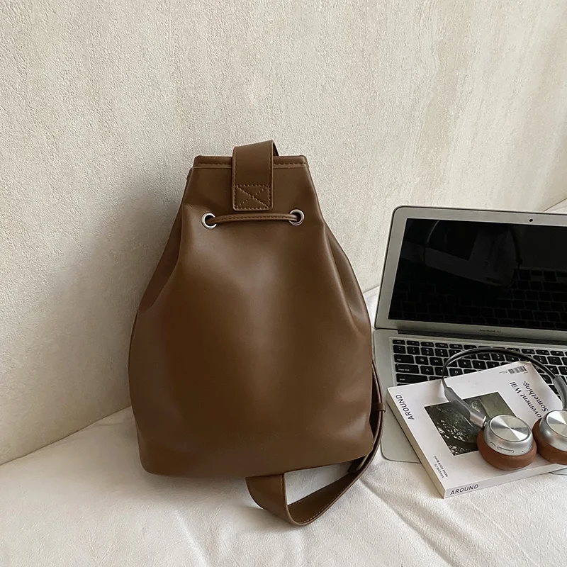 2 Teile/satz Eimer Design Umhängetasche 2026 Neue Solide Pu Leder Schulter Geldbörsen und Handtaschen Casual Anti-diebstahl Brust Tasche schwarz – Detail 19
