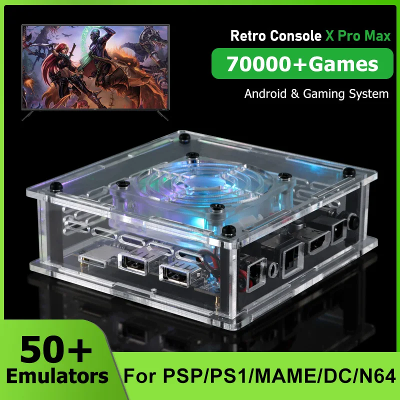 

Video Game Console X Pro Max Dual System Wifi 4K HD For PSP/PS1/N64/DC Portable Retro TV Gaming With 50+ Emulator 70000+ Games