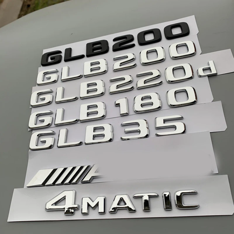 3D Abs Logo Glb35 Glb200 Glb250 Glb220D Emblem Letters Car Trunk Badge Sticker Per Mercedes Benz Glb 35 200 250 X247 Accessori