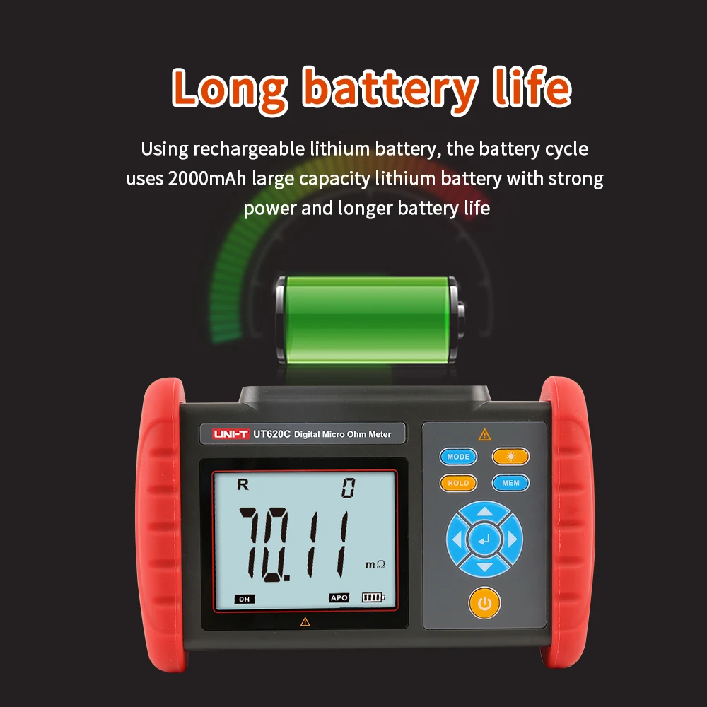 UNI-T Digital Micro Ohm Meter UT620C 300K&Omega; Resistance Meter Insulation Tester USB Data Transfer