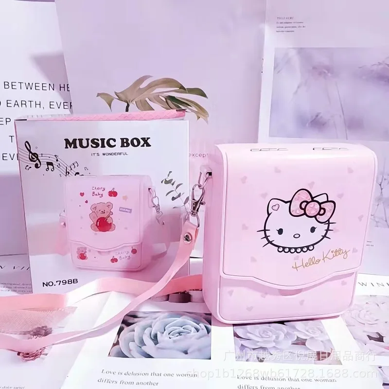 

Sanrio мультяшная музыкальная шкатулка, креативная танцевальная маленькая фотошкатулка Hello Kitty, Детская шкатулка для украшений, Семейная Игрушка, рождественский подарок