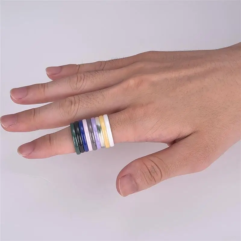 Anelli in ceramica liscia da 3 mm per donna uomo Gioielli colorati impermeabili Regalo di nozze minimalista Non sbiadisce mai Anello di coppia all'ingrosso - immagine 5