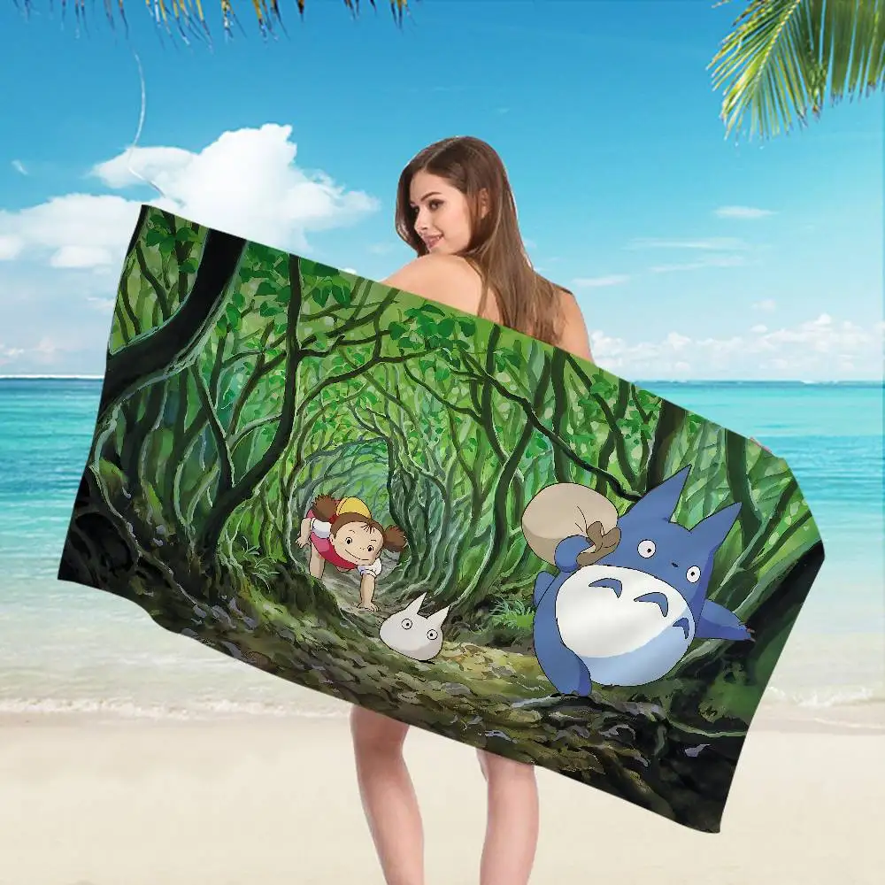 My Neighbor T-Totoroes Anime Anime Beach Swimming Towel Soft Absorbent Washcloth Children's Gifts For Kids Travel Camping Gym