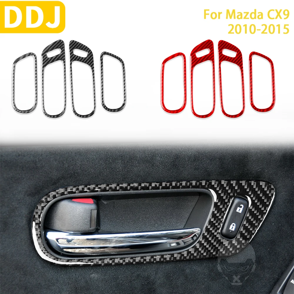 

Для Mazda CX9 2010 2011 2012 2013 2014 Аксессуары из углеродного волокна внутренняя дверная ручка автомобиля рамка отделка наклейка