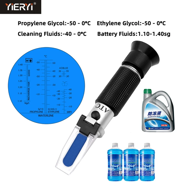 Frostschutz-Refraktometer,Hand-Anti-Frost-Tester für Auto-Kühlmittel,  Adblu-Frostschutz-System,Batteriesäure,Kühlmittel