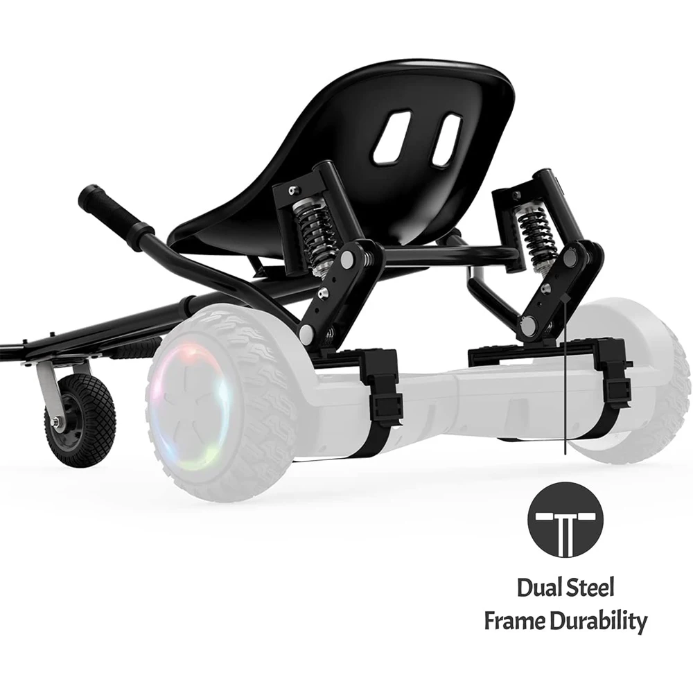 Universal Hoverboard Attachment-Converts Hoverboard to Sit Down Electric Go Kart with Rear Suspension for Off Road Riding