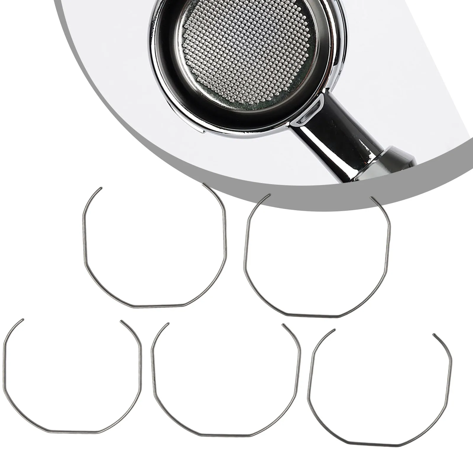 

5pcs Coffee Portafilter Basket Springs 51/54/58mm Coffee Portafilter Basket Spring Clip Wire For Many Coffee Portafilters