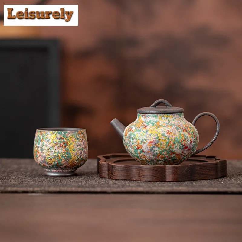 150ML Rock Painting Time Teapot Elegant Tea Infuser Pot Tea Maker Kettle With Ball Hole Tableware Accessories Collection Craft