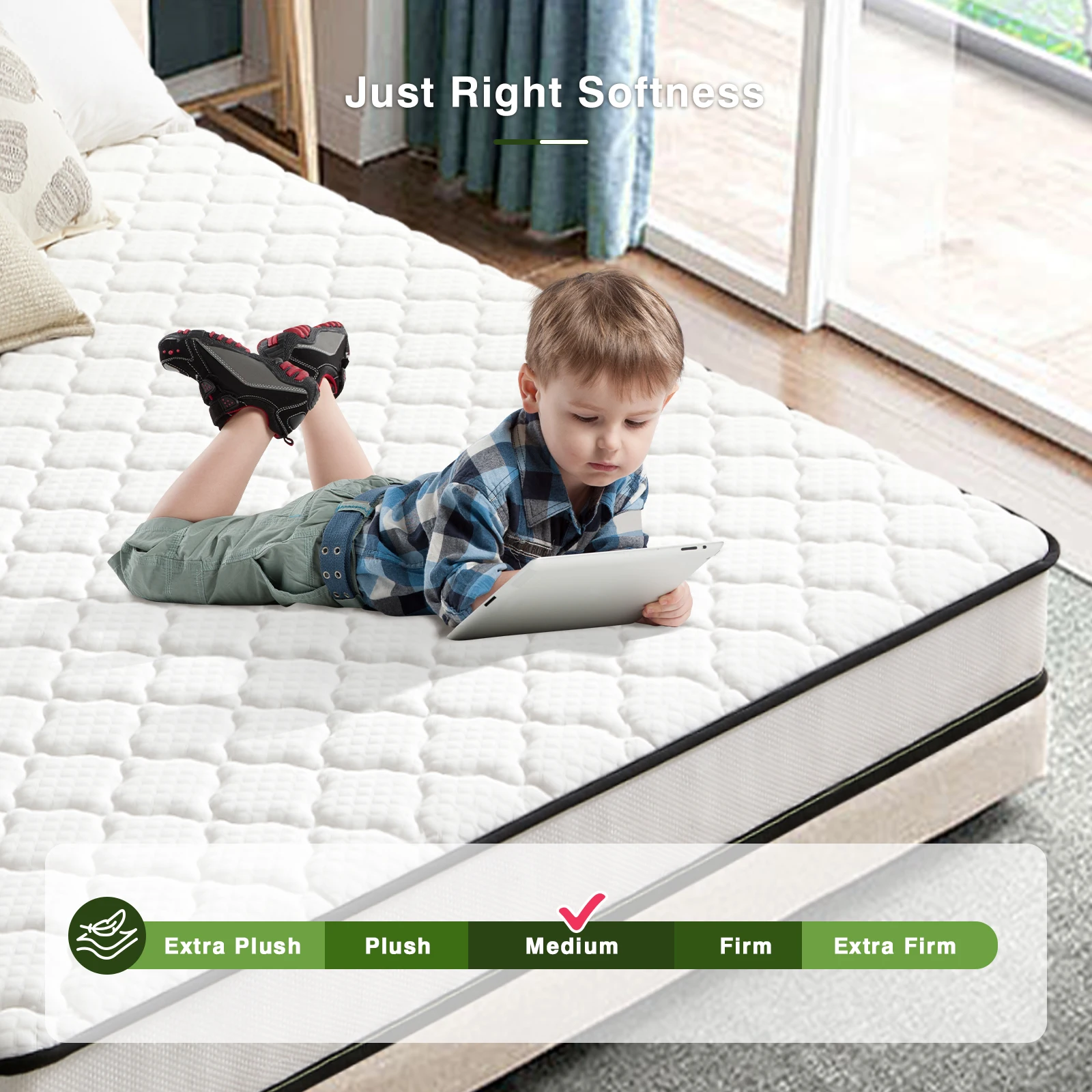 6 Inch innerpring Dream Ded Mattress Medium Firm Feel, Fiberglass Free, Host Youth Guest Bedroom, Mattress in A Box, Twin,Twinxl 5