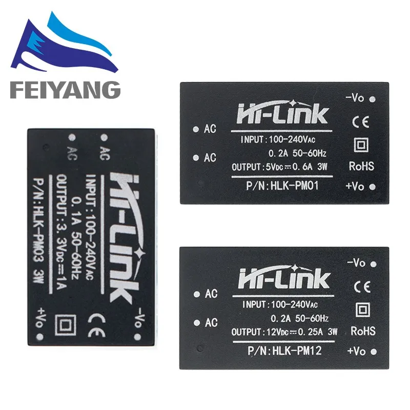 HLK-PM01 HLK-PM03 HLK-PM12 AC-DC 220V zu 5V/3,3 V/12V mini netzteil modul, intelligente haushalts schalter netzteil modul