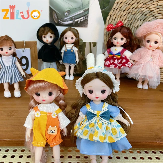 1/12 1/8 BJD Doll 16cm Dolls Princess Dress Up Children's Munecas Toys Cute Doll Multi-joint Dolls for Girls Xmas Boneca Gifts 1