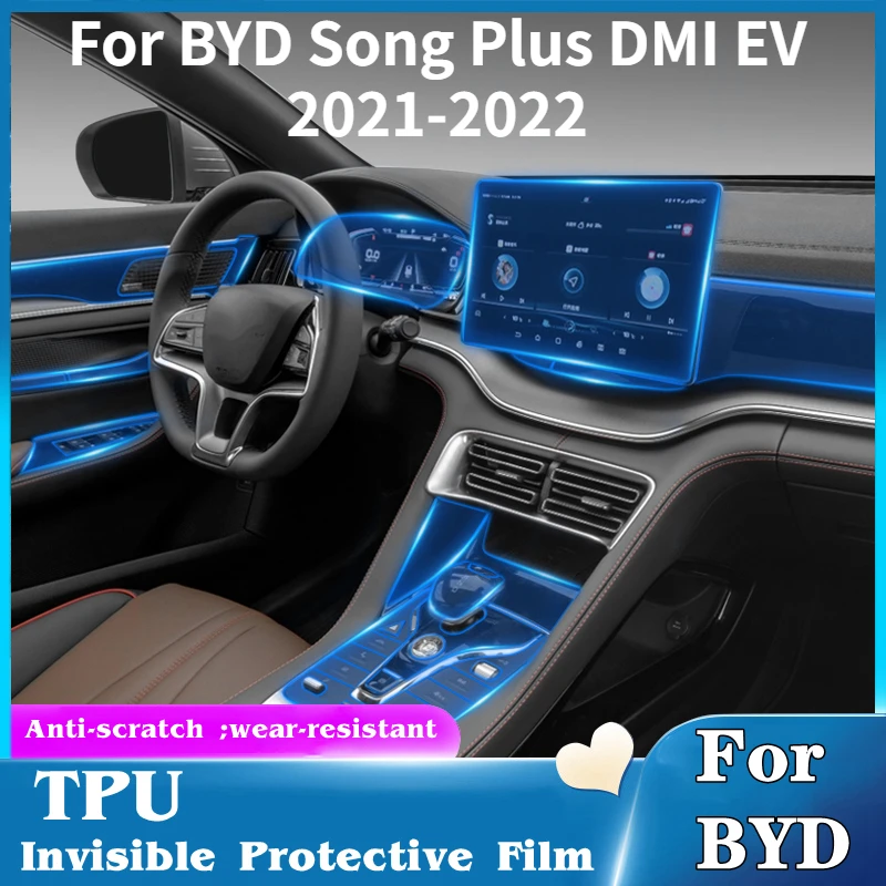 

Car Center Console Navigation Instrument Screen Transparent Tpu Protective Film For BYD Song Plus DMI EV 2021-2022 Car Interior