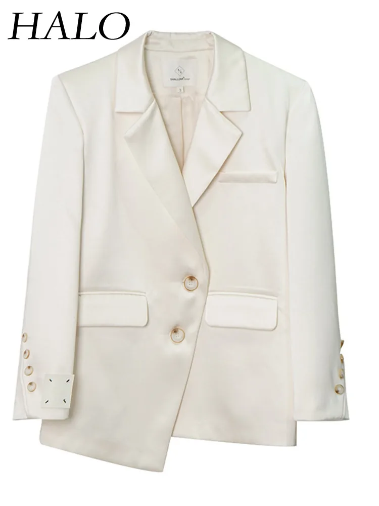 

Куртка белая с длинным рукавом для женщин, повседневный приталенный пиджак неправильной формы, весна 2024 г.