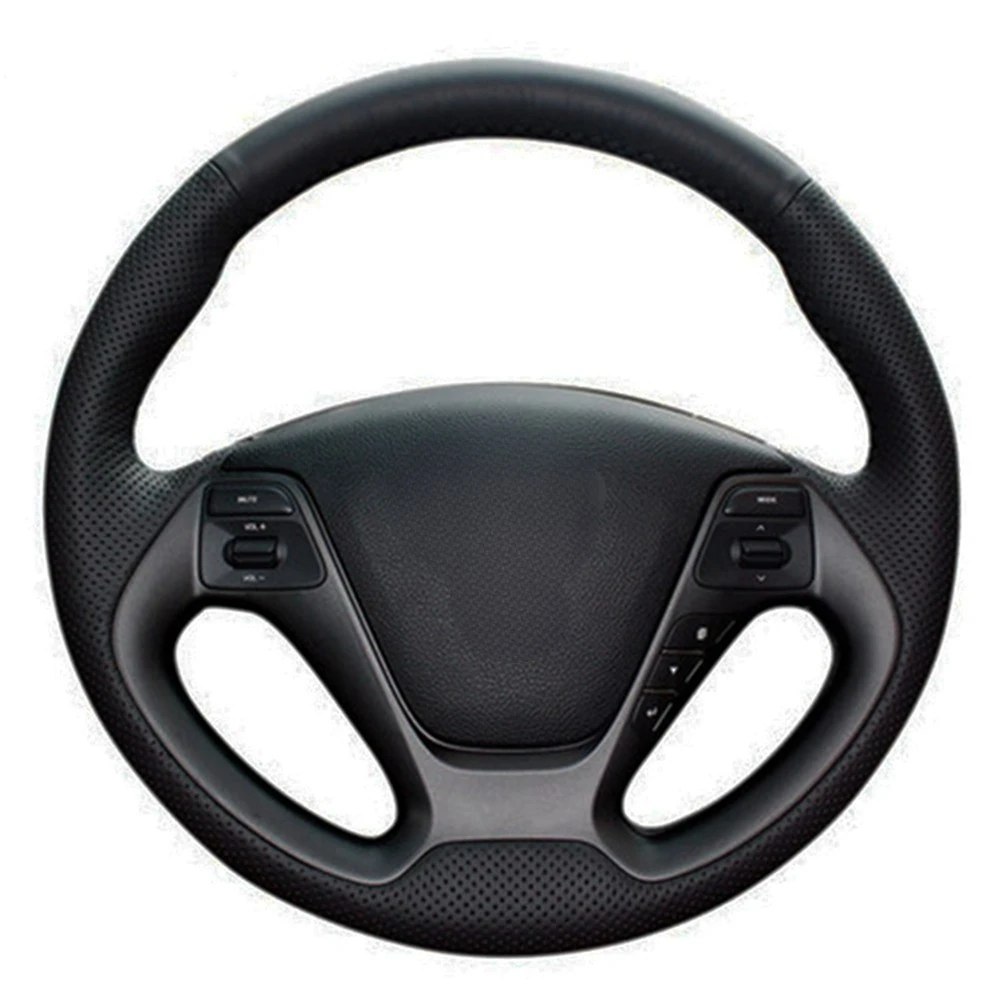 

Car Steering Wheel Cover Black Genuine Leather For Kia K3 2013 K3S 2014 K2 Rio 2015 2016 Ceed 2012-2017 Cerato 2013-2017