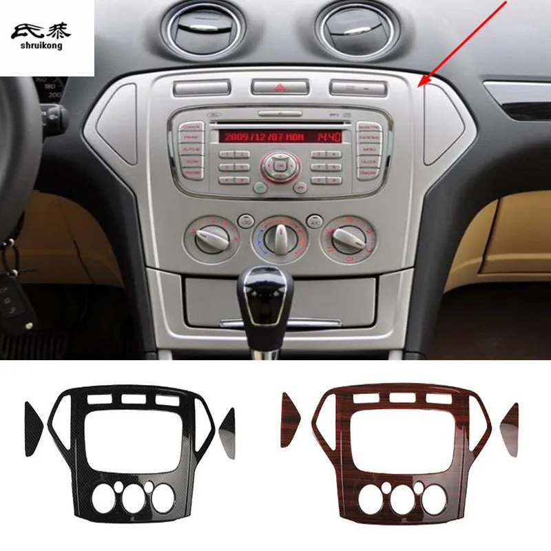 

3pcs/Lot ABS Carbon Fiber Grain Or Wooden Central Control Panel Decoration Cover For 2007-2010 Ford MONDEO