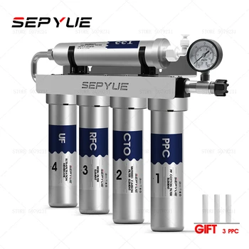 304 เครื่องกรองน้ําสแตนเลสน้ําดื่มห้องครัว 5 ขั้นตอนระบบกรองน้ํา UF TapWater เครื่องฟอกอากาศสําหรับ Home 1