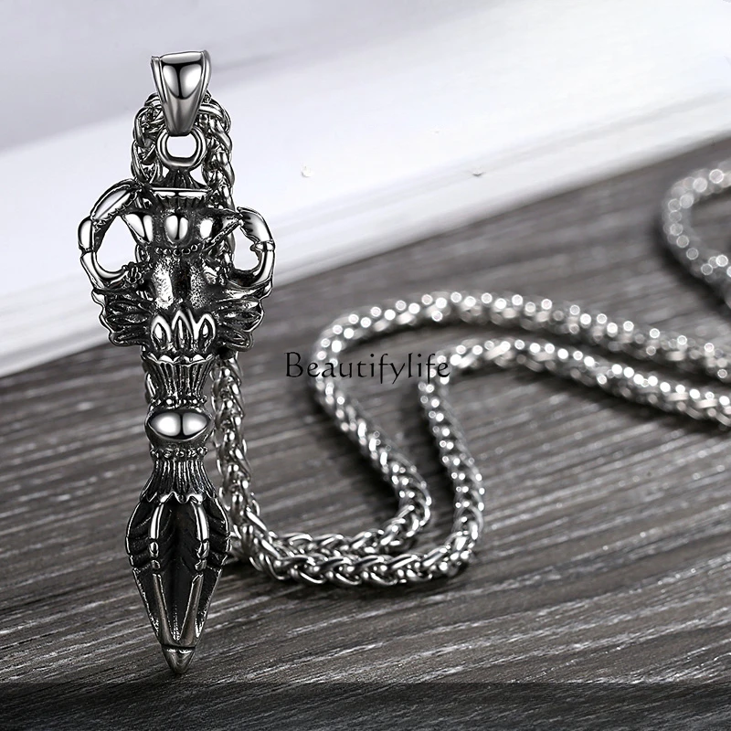

Domineering Elephant Men's Necklace Retro Titanium Steel Pendant Han Chao Personality Sweater Chain Pendant Accessories