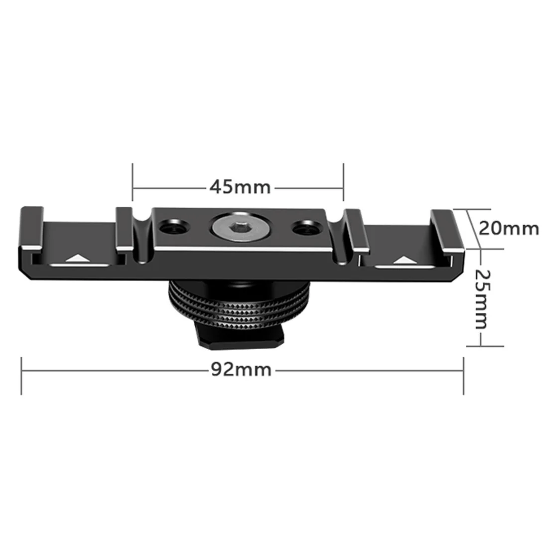 Cold Shoe Mount Adapter Verlängerungsstange Halterung Ständer für Kamera Handy Vlog Video Licht Triple Hot Shoe Plate Mount – Detail 14