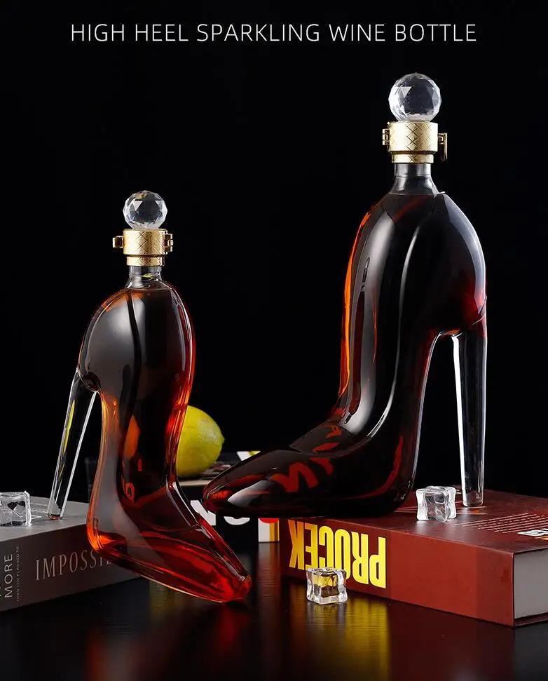 350/700ML High-heeled Shoes Shape Whisky Decanter Luxurious Glass