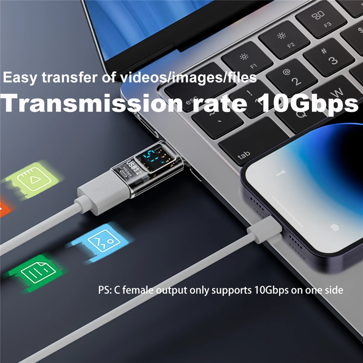HENGBIRD Adattatore USB-C 90° Femmina A Maschio 2 Pezzi - USB 4.0 40Gbps, Ricarica 100W, Trasferimento Dati E Video 8K - Connettore Angolare In Alluminio - 3