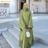 108818-048617.jpg Kimono Cardigan pour Femmes Musulmanes, Robes Abaya Ouvertes Ornées de Diamants, Écharpe, Longue Robe, Robe de Dubaï, Robe Turque, Vêtements Islamiques, Marocain, Eid, Ramadan