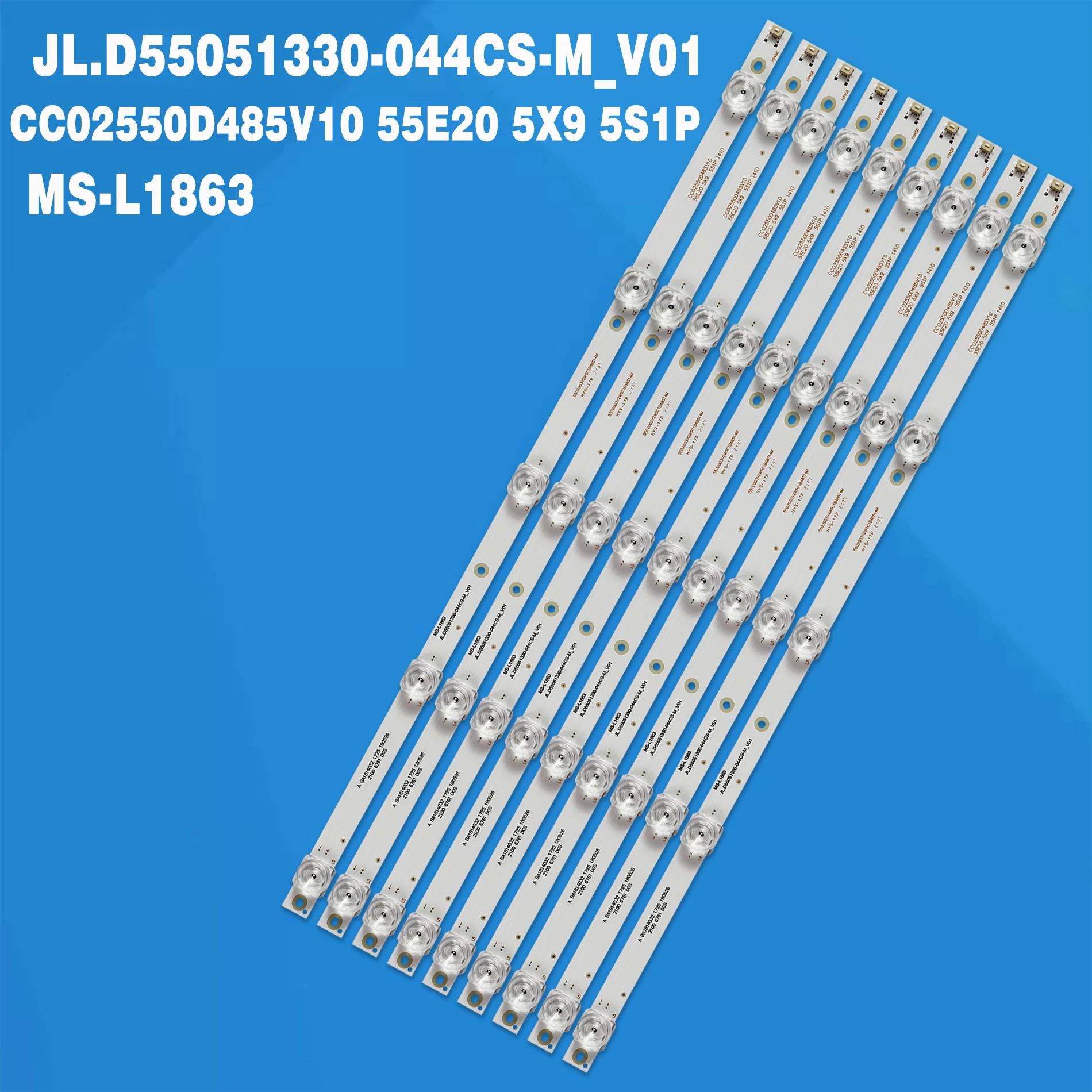 

9Pcs/Set LED Strip KKTV U55W K55S LED55UA8100 CC02550D485V10 55E20 5X9 5S1P T550HVN05.1 QT55I90IDLEDNC TI5511DLEDDS U55E9000Q