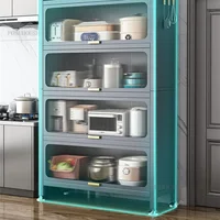 Modern  Multi-layer Kitchen Cabinet Modern Kitchen Rack Storage Cabinet Home Furniture Multifunctional Cabinet for Kitchen X 2