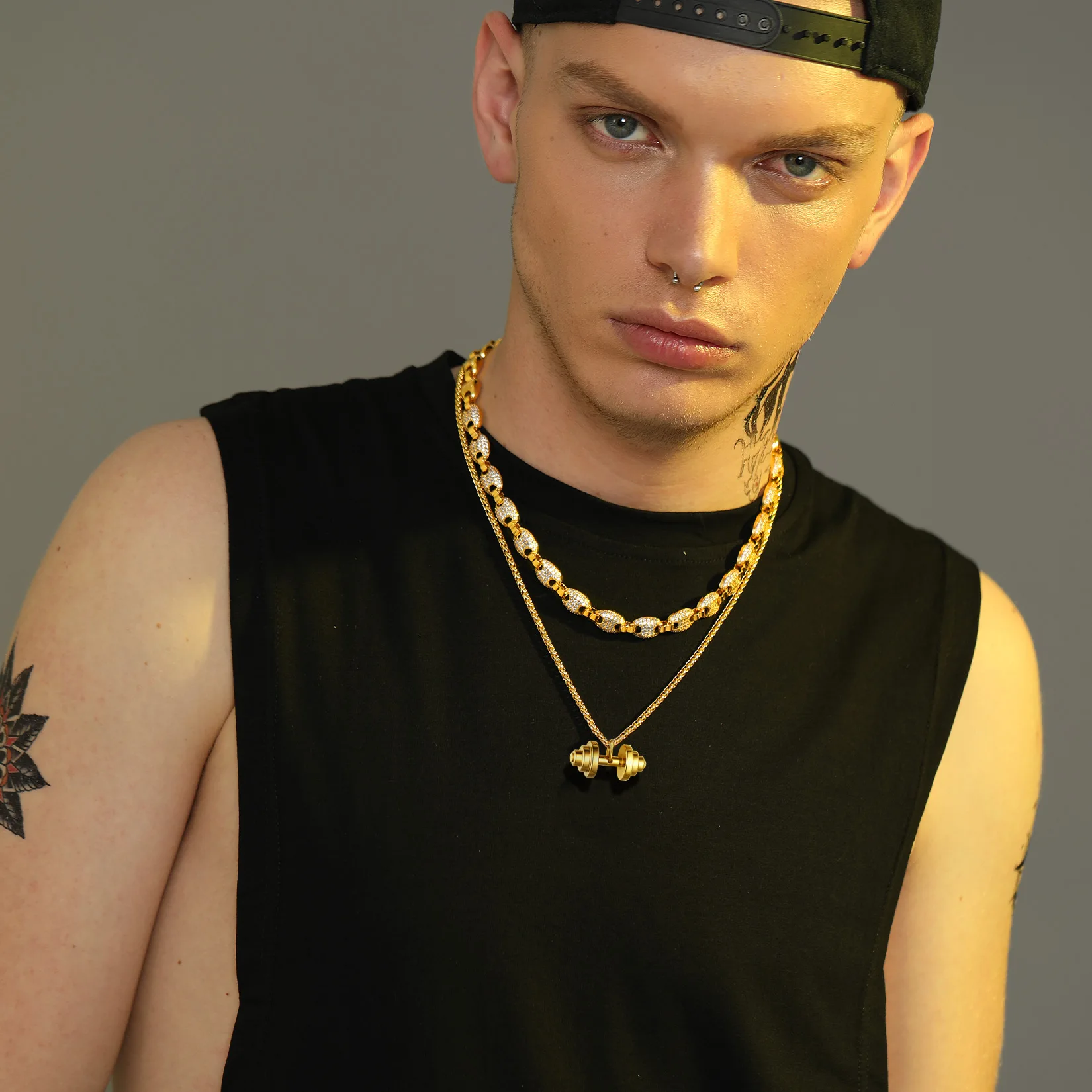 Ожерелье U7 для мужчин, ювелирное изделие из нержавеющей стали с изображением звеньев пшеницы 24 дюйма, для спортивного зала, фитнеса