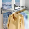 Clothes Drying Rack Adjustable Angle Clothes Hanger Wall-mounted Coat Dryer Collapsible Clothing Organizer Large Loading-bearing 2